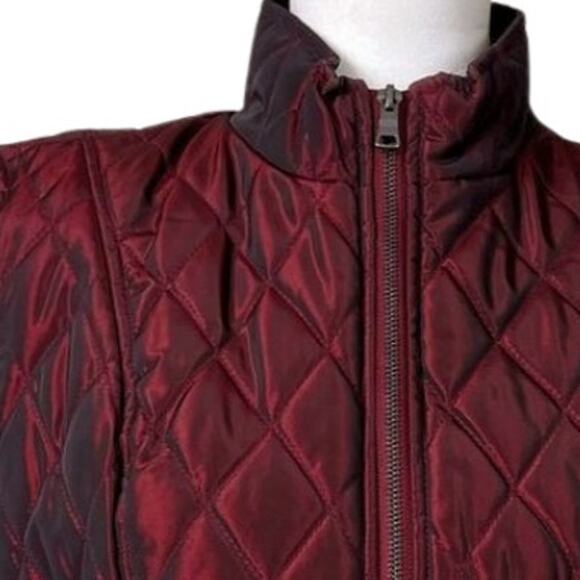 Westport Quilted Vest Zip Front Snap Pockets Padded Deep Red Women's Size Large - Picture 9 of 12